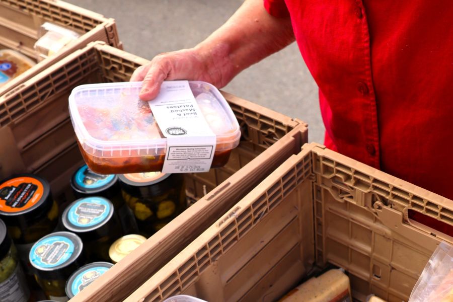 Image of food in crates